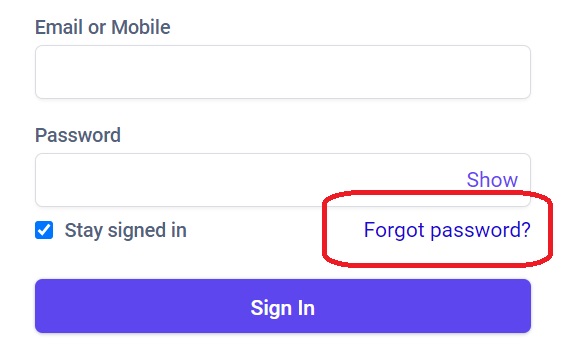 axcelerate change password